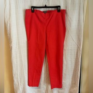 Bright coral ankle pants